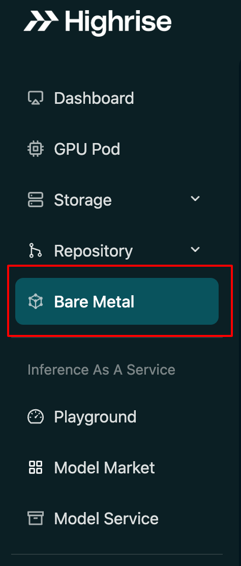 Accessing Bare Metal Section